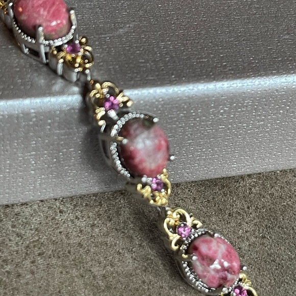 Norwegian Thulite Garnet Bracelet - Picture 12 of 12